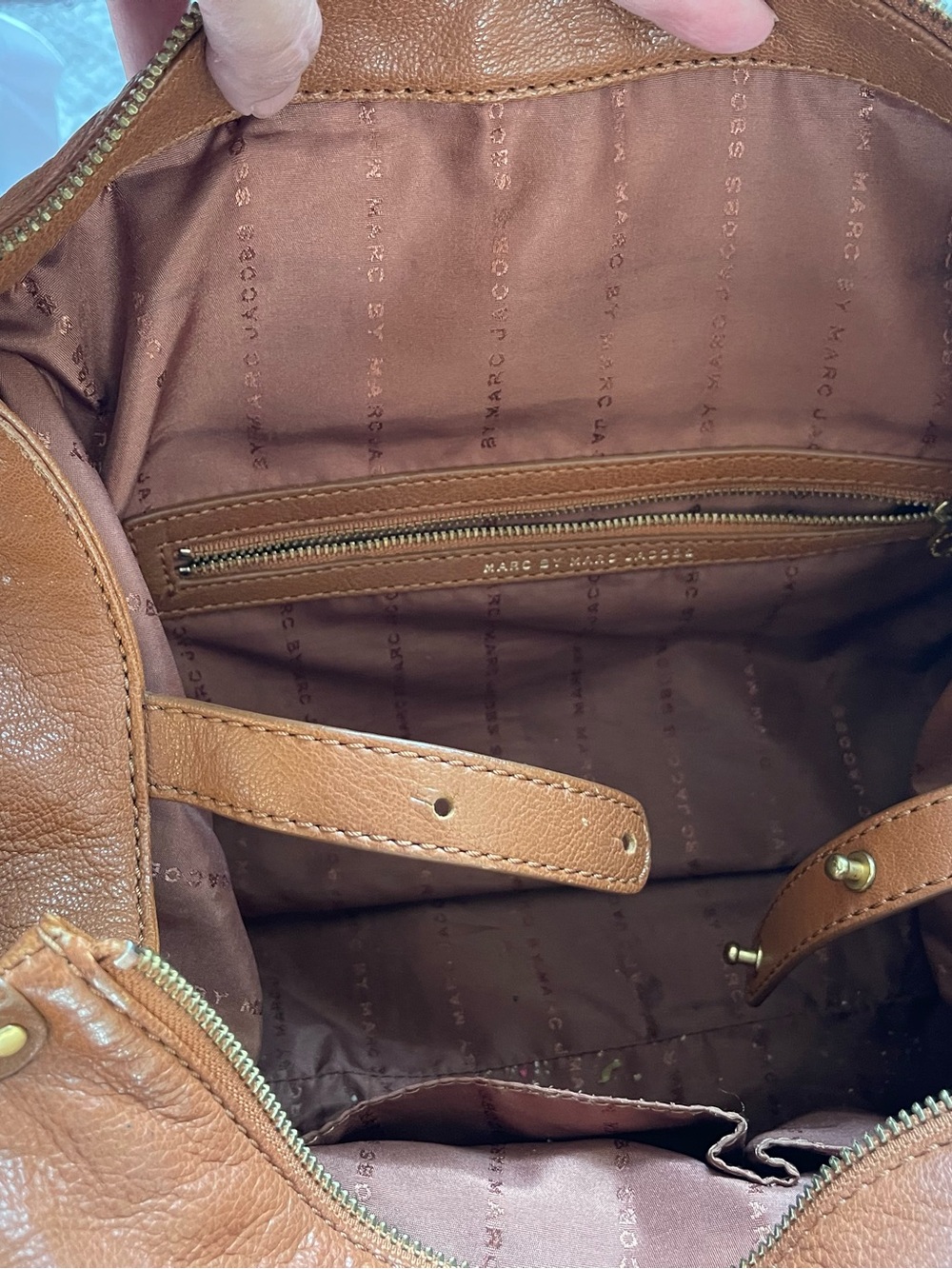 Marc by Marc Jacobs Cognac Leather Satchel with Gold Hardware - Picture 5 of 5